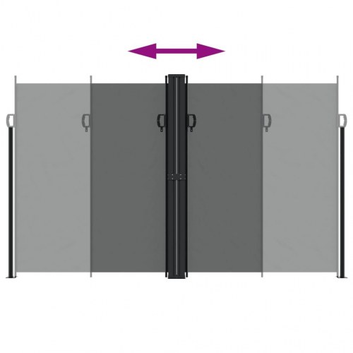 Sammenrullelig sidemarkise 200x600 cm antracitgrå