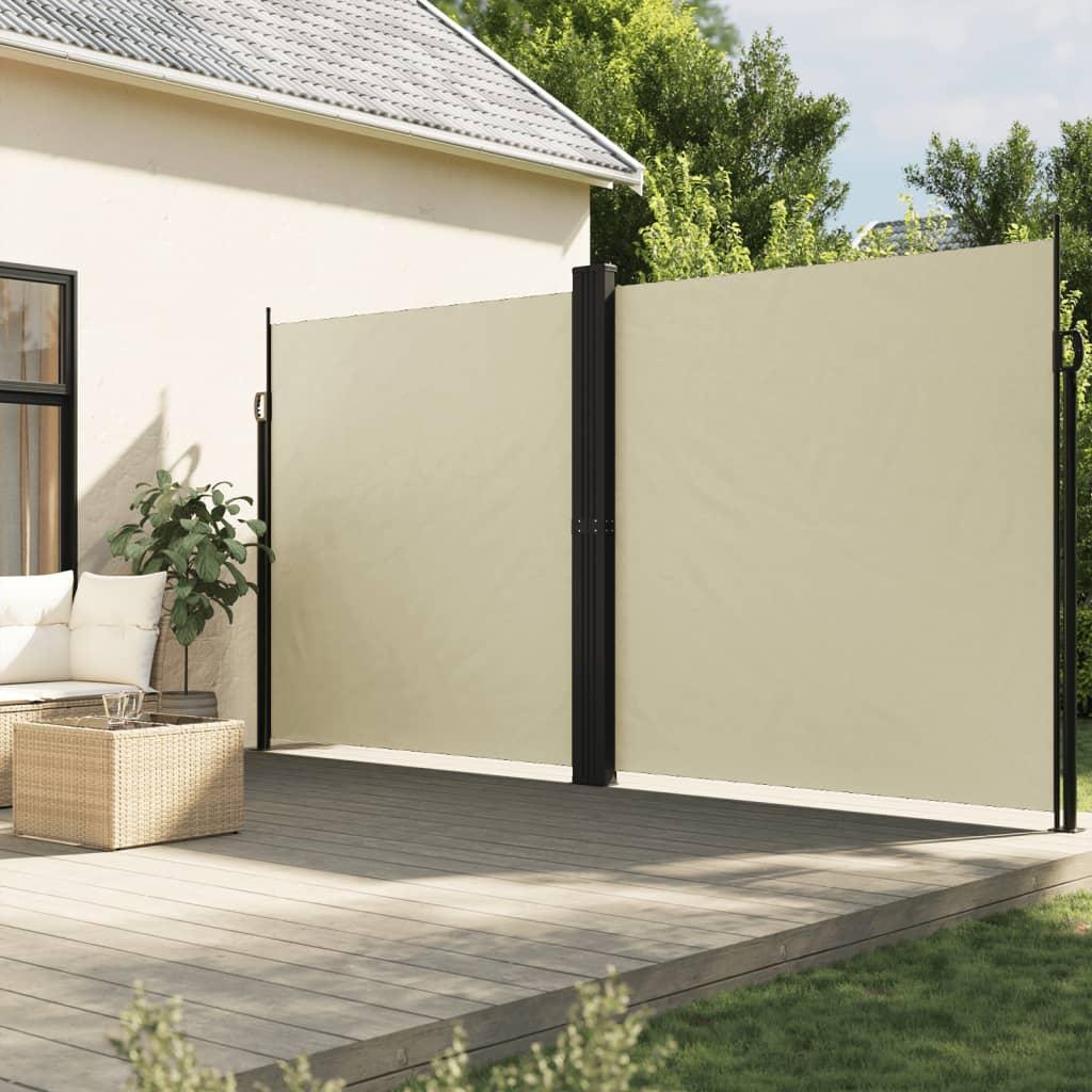 Sammenrullelig Sidemarkise Farvet Creme - 220 x 600 cm