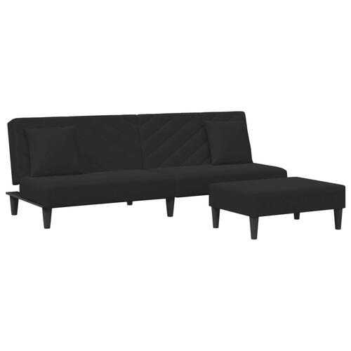 2 personers sofa med puder velour sort