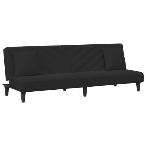 2 personers sofa med puder velour sort