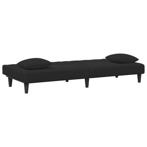 2 personers sofa med puder velour sort