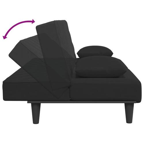 2 personers sofa med puder velour sort