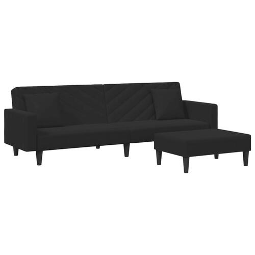 2 personers sofa med puder velour sort