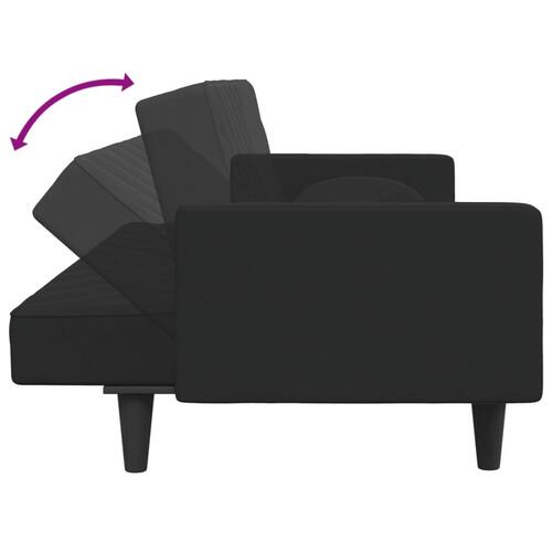 2 personers sofa med puder velour sort