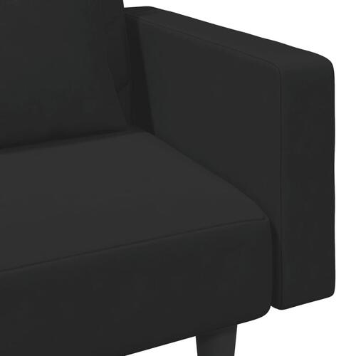 2 personers sofa med puder velour sort