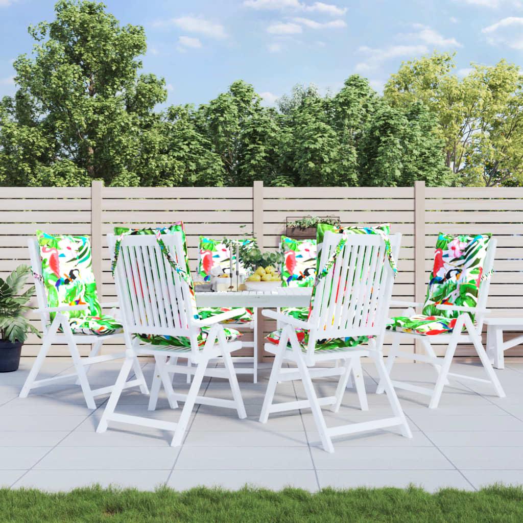 Stolehynder med høj ryg 6 stk. oxfordstof flerfarvet billede