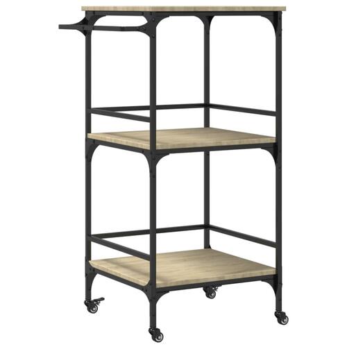 Køkkenvogn 60,5x50x105 cm konstrueret træ sonoma-eg