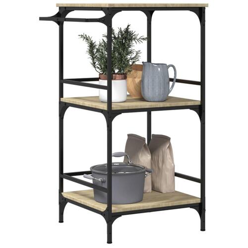 Køkkenvogn 60,5x50x105 cm konstrueret træ sonoma-eg
