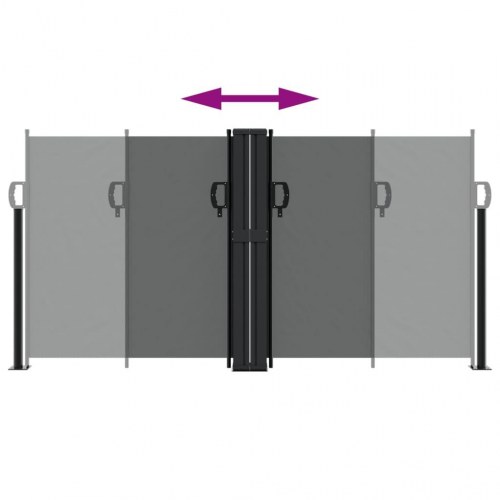 Sammenrullelig sidemarkise 120 x 600 cm antracitgrå