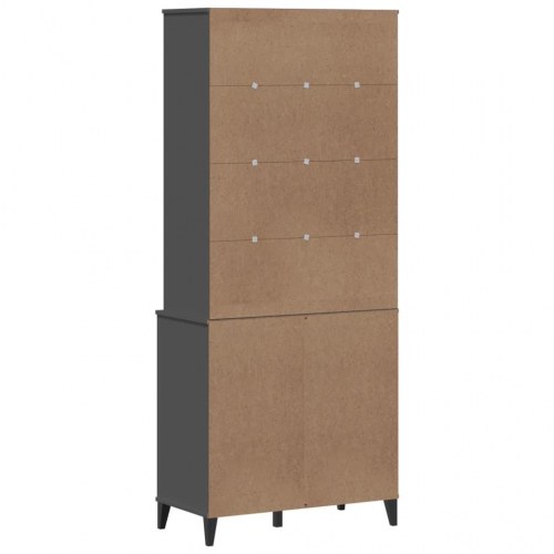 Skænk VIKEN 80x40x190 cm massivt fyrretræ antracitgrå