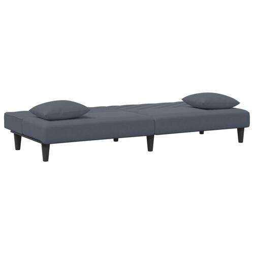 2 personers sofa med puder velour mørkegrå