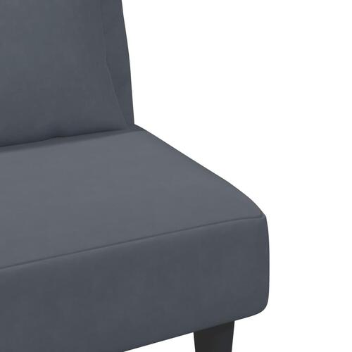 2 personers sofa med puder velour mørkegrå