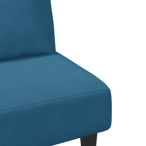 2 personers sofa med puder velour blå