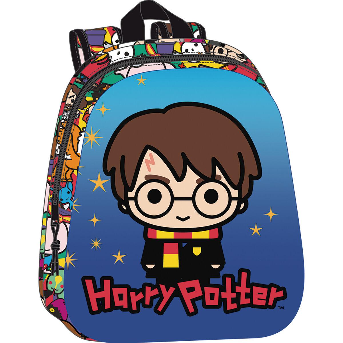 Harry Potter skoletaske - blå/multifarvet 27 × 33 × 10 cm billede