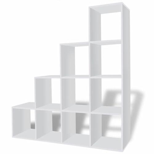 Trappereol/displayreol 142 cm hvid