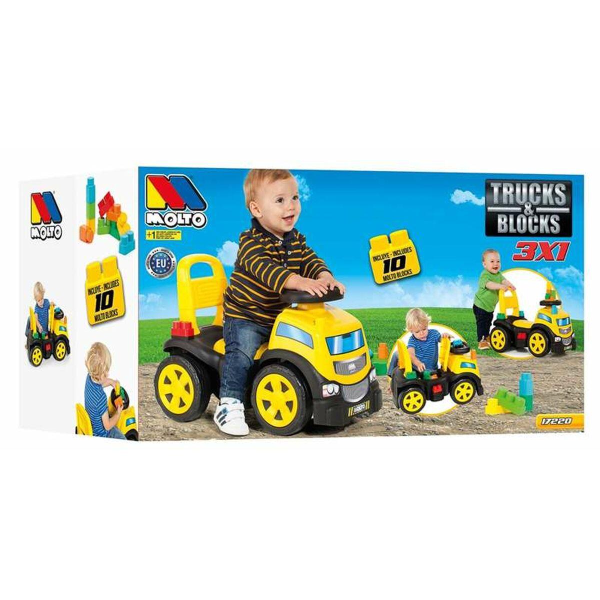 Moltó Trucks & Blocks gåbil - inkl. 10 klodser, 89 cm