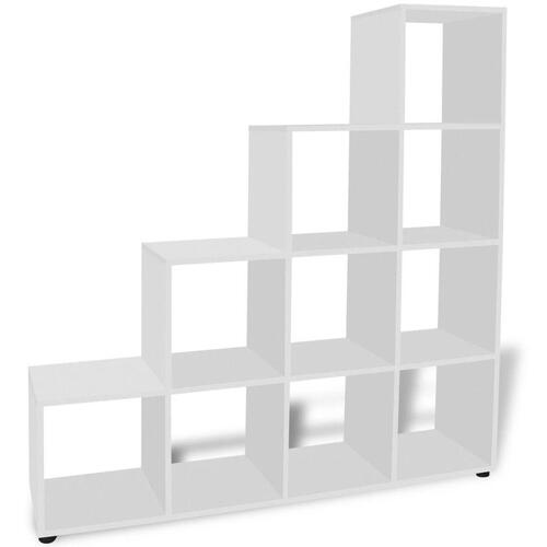 Trappereol/displayreol 142 cm hvid