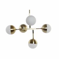 Loftslampe Metal Krystal Gylden (74 x 52 x 168 cm)