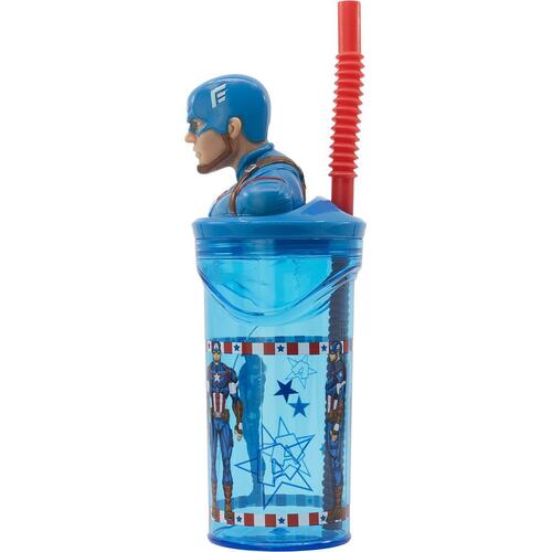 Kop med Sugerør Capitán América CZ11331 360 ml 3D