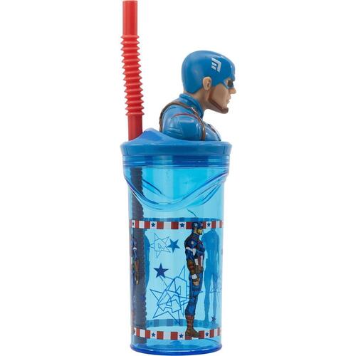 Kop med Sugerør Capitán América CZ11331 360 ml 3D