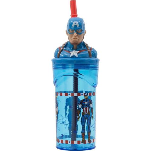 Kop med Sugerør Capitán América CZ11331 360 ml 3D