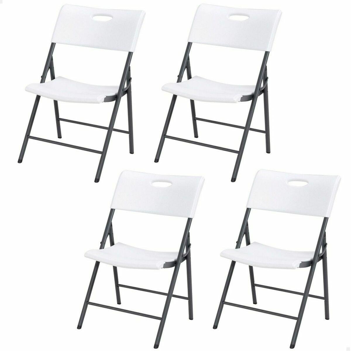Polstrede Campingstol Lifetime Hvid 4 enheder 50 x 58 x 83 cm