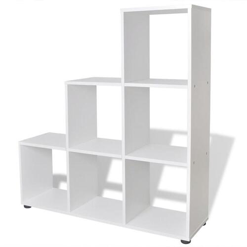 Trappeformet bogreol/displayhylde 107 cm hvid