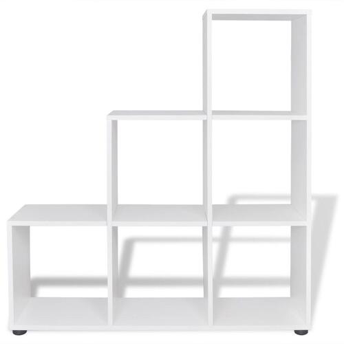 Trappeformet bogreol/displayhylde 107 cm hvid