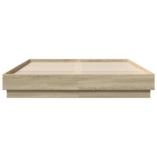 Sengestel 160x200 cm konstrueret træ sonoma-eg