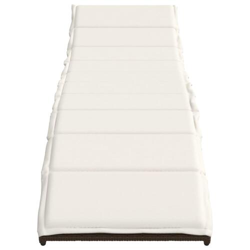 Liggestol med hynde 55x199x50 cm polyrattan brun