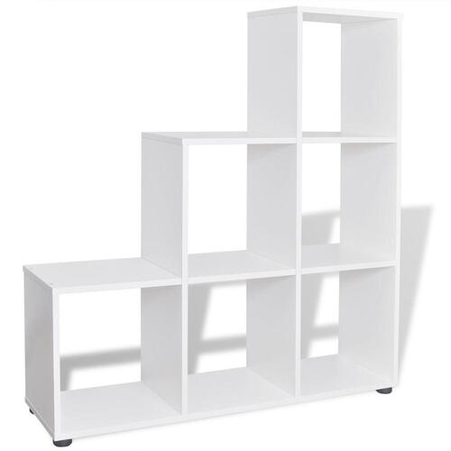 Trappeformet bogreol/displayhylde 107 cm hvid