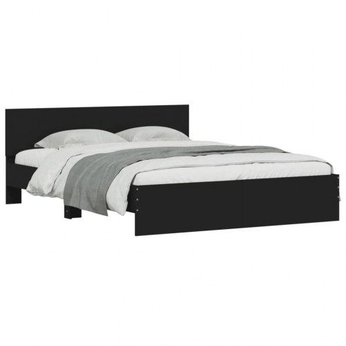 Sengeramme med LED uden madras 150x200 cm sort