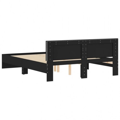 Sengeramme med LED uden madras 150x200 cm sort