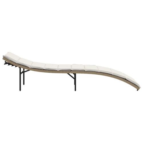 Liggestol med hynde 55x199x50 cm polyrattan beige
