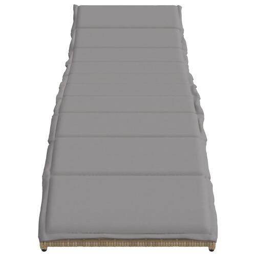 Liggestol med hynde 55x199x50 cm polyrattan beige