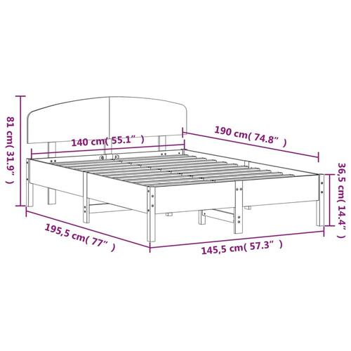 Sengeramme uden madras 140x190 cm massivt fyrretræ