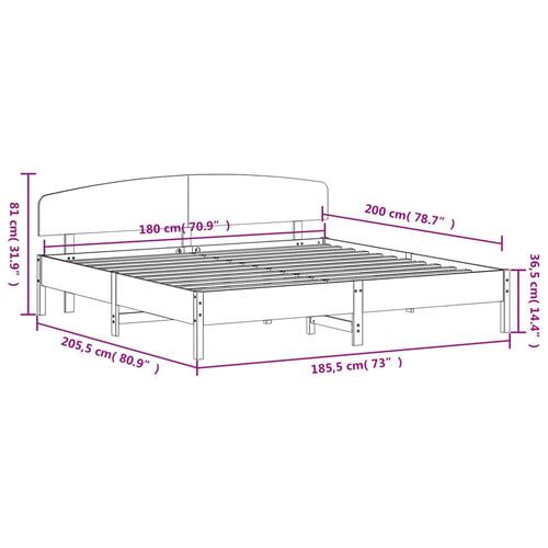 Sengeramme uden madras 180x200 cm massivt fyrretræ