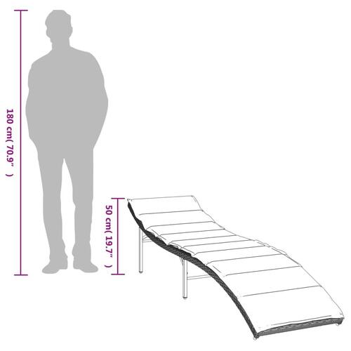 Liggestole 2 stk. med bord polyrattan lysegrå