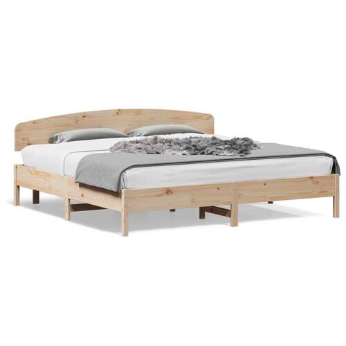 Sengeramme uden madras 200x200 cm massivt fyrretræ