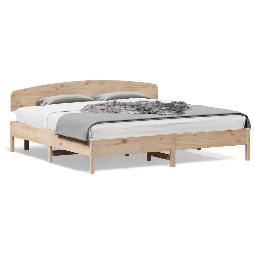 Sengeramme uden madras 200x200 cm massivt fyrretræ