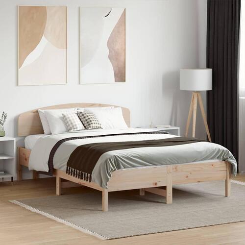 Sengeramme uden madras 135x190 cm massivt fyrretræ hvid