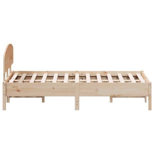 Sengeramme uden madras 135x190 cm massivt fyrretræ hvid