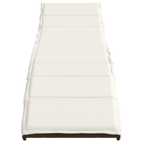 Liggestole 2 stk. med bord polyrattan brun