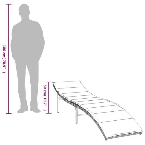 Liggestole 2 stk. med bord polyrattan brun