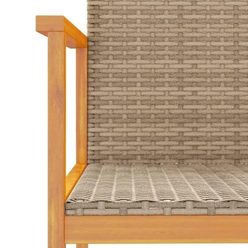 Havestole 2 stk. polyrattan og massivt træ beige