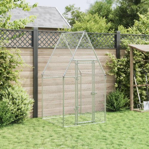 Hønsehus 100x100x190 cm galvaniseret stål grå