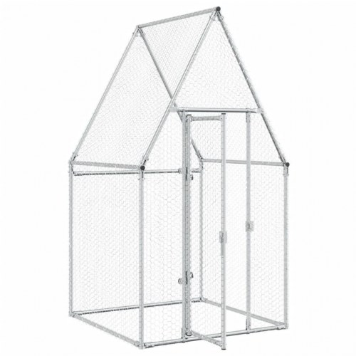 Hønsehus 100x100x190 cm galvaniseret stål grå