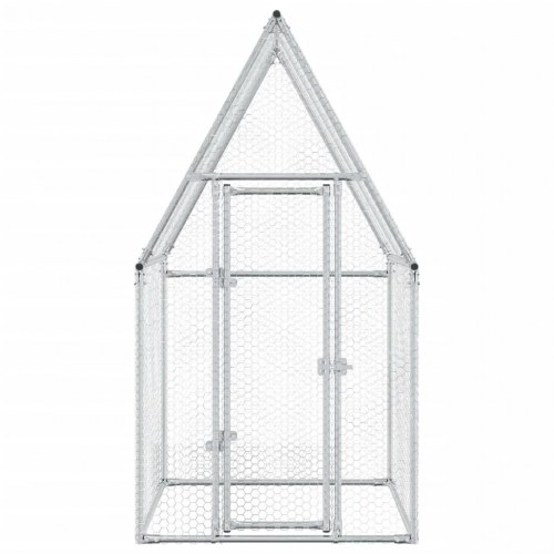 Hønsehus 100x100x190 cm galvaniseret stål grå