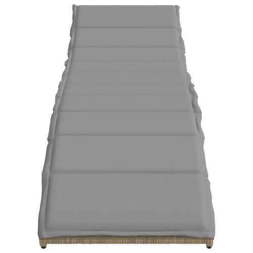 Liggestole 2 stk. med bord polyrattan beige