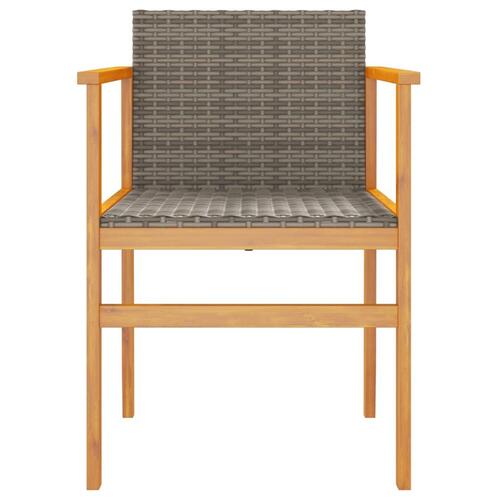 Havestole 2 stk. polyrattan og massivt træ grå